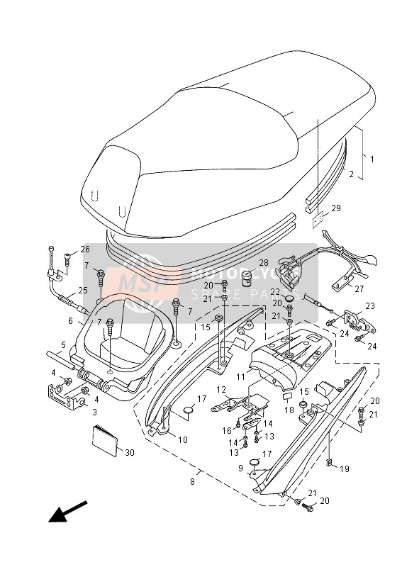 Yamaha HW125 2012 Seat for a 2012 Yamaha HW125